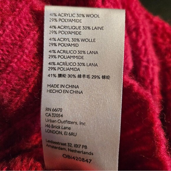 Free People Pink Chunky Wool Blend Knit Off-The- Shoulder  Sweater Size L - Picture 4 of 5